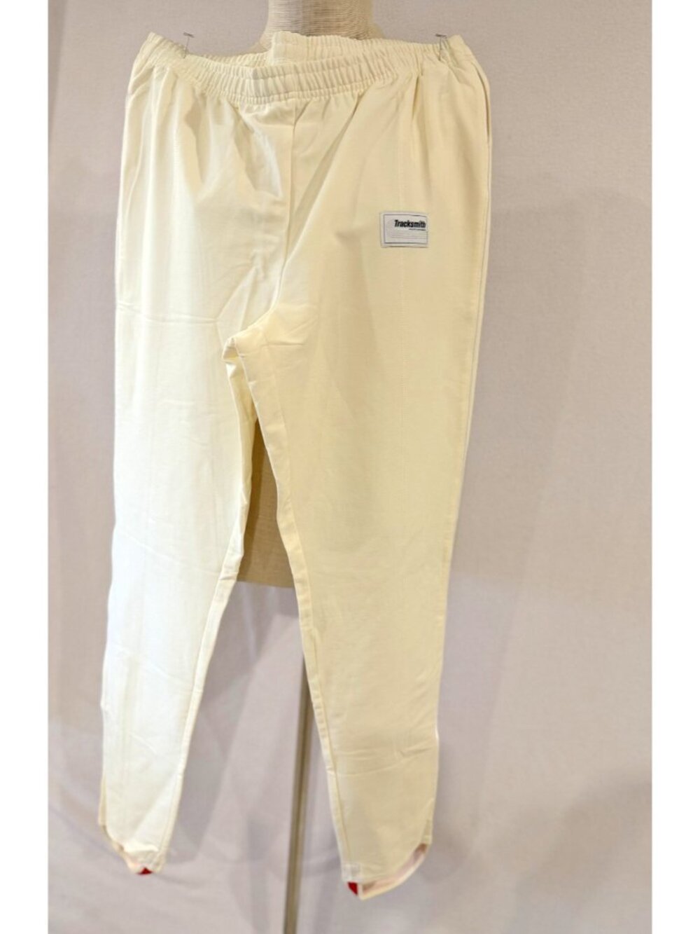 Tracksmith Bislett Pants Mens L Color Ivory Stretch Running Training Joggers